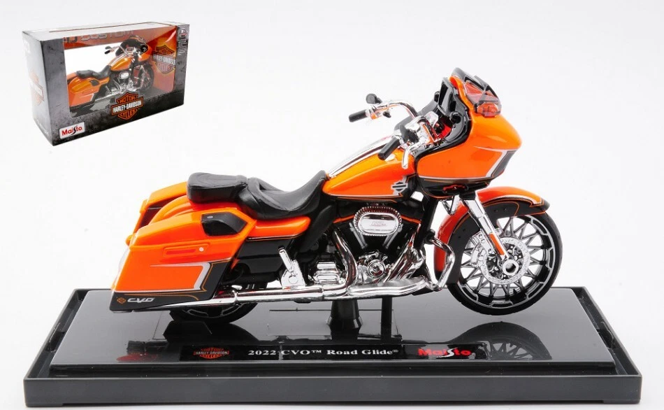 MODELLINO MOTO STATICO MAISTO HARLEY DAVIDSON CVO ROAD GLIDE 2022 ARANCIO 1:18 - Immagine 3 di 4