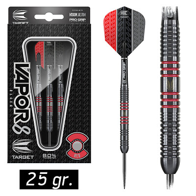     TARGET Steel Pfeile Steeldarts Darts Vapor8 Vapor-8 Vapor 8 Black 25 gr
