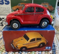 Vintage Style Tin Toy Vw Beetle Mf146 Red Sedan Volkswagen Bug Friction W Box
