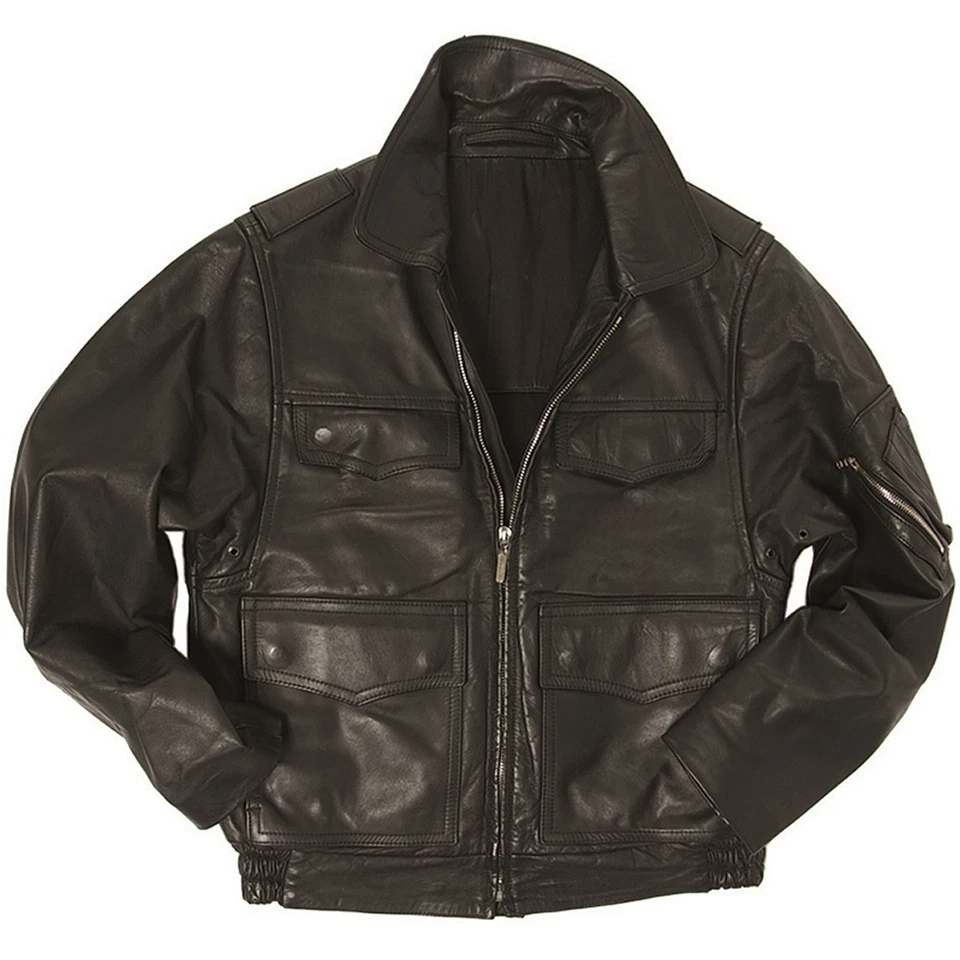 ORIGINAL Polizei Lederjacke schwarz Gr. 50-56 Lederblouson Motorradjacke Leder - Bild 1 von 1