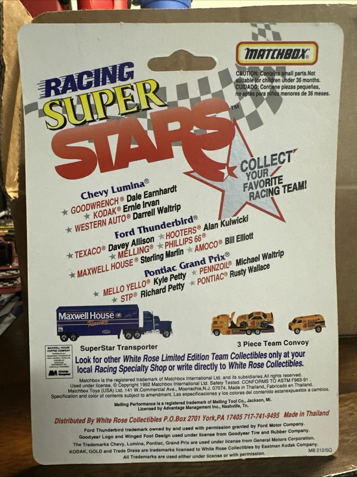 Matchbox Super Stars 1992 escala 1:64 #9 Melling Performance Foto 2 de 2