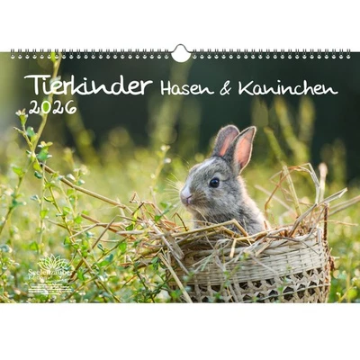 SEELENZAUBER GMBH Tierkinder Hasen und Kaninchen DIN A3 Kalender für 2026 - Seelenzauber