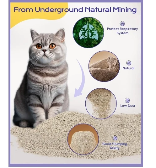 (pacote com 2) areia natural para gatos controle de odor sem poeira, 20 lb - Imagem 2 de 4