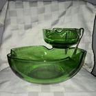 Vintage 1970’s Green Anchor Hocking Chip and Dip Bowl