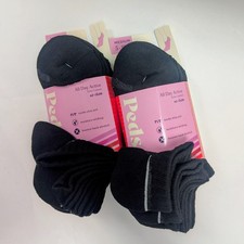 PEDS All Day Active Zone Cushion No Show Socks Size Medium 5-10 Black 12 Pairs