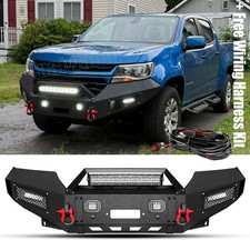 For 2015-2022 Chevy Colorado Steel Front Bumper With Winch Plate & Lights + Wire