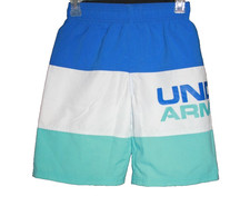 Under Armour Youth Boys Swim Trunks Versa Blue White Stripe Youth Medium YMD NEW