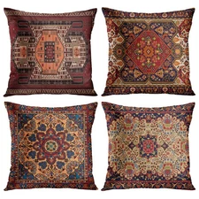 Emvency Set of 4 Throw Pillow Covers 18" x (Pack 4), Red and Yellow 