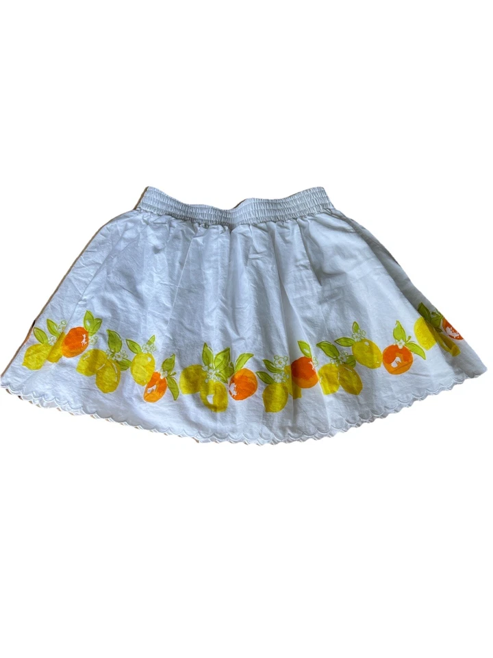 Janie And Jack Girls Skirt Size 4 Oranges & Lemons Cute Cottagecore - Image 2 of 4