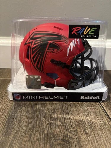 Michael Vick Signed Atlanta Falcons Rave Red Speed Mini Helmet Beckett COA