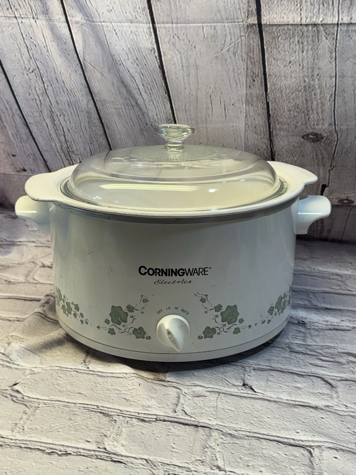 Vintage CorningWare Electrics Callaway Ivy Slow Cooker with a clear lid 5L