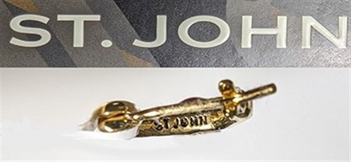 St John Knits kleine Creolen Ohrhänger antik gold/blau Spitze Achat UVP 150 $ - Bild 2 von 2