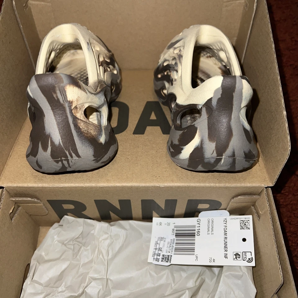 Размер 4K - adidas Yeezy пены бегун коричневый резиновый GY1160 оригинальный подтвержденный RNNR - Изображение 4 из 4