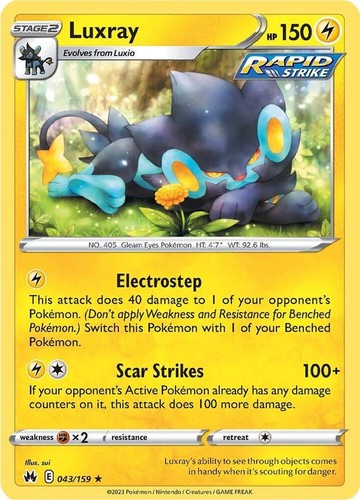 TCG - Luxray (43) 043/159 Rare Crown Zenith