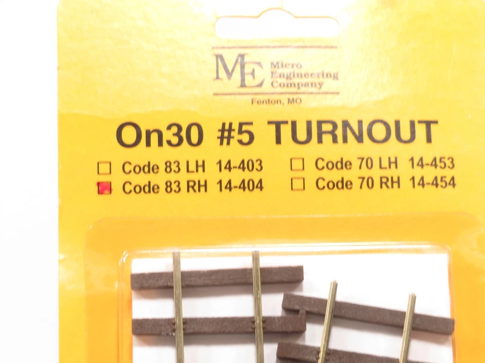 Micro Engineering 14-404 HO On30 Right Hand #5 Turnout Code 83 LN - Image 2 of 3