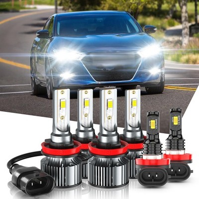 Para For Nissan Maxima 2016 2017 2018 - 6pc White LED Faro+Kit de luz antiniebla
