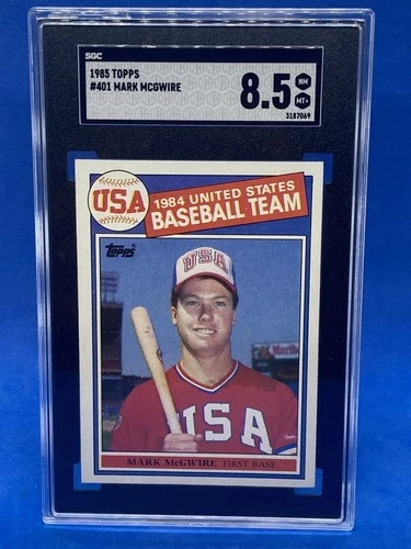 1985 Topps #401 Mark McGwire SGC 8.5  1984 Team USA RC Rookie Card