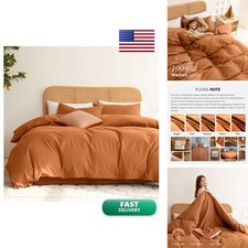 Ventidora Duvet Cover Set 3 Piece Cal King Size - Washed Cotton Linen-Like