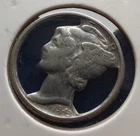 1943 Mercury Dime - Cut Out Background - Old US 90% Silver Coin  -