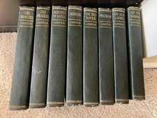 Set of James Fenimore Cooper Vintage Books c. 1900, Lot of 8; Co-operative Pub.