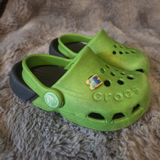 Crocs Baya Unisex Kids Casual Clog Slip On w/ Strap Green/Black US 6