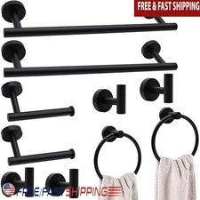 10 Piece Bathroom Accessories Set Stainless Steel Towel Bar Hooks Holders New