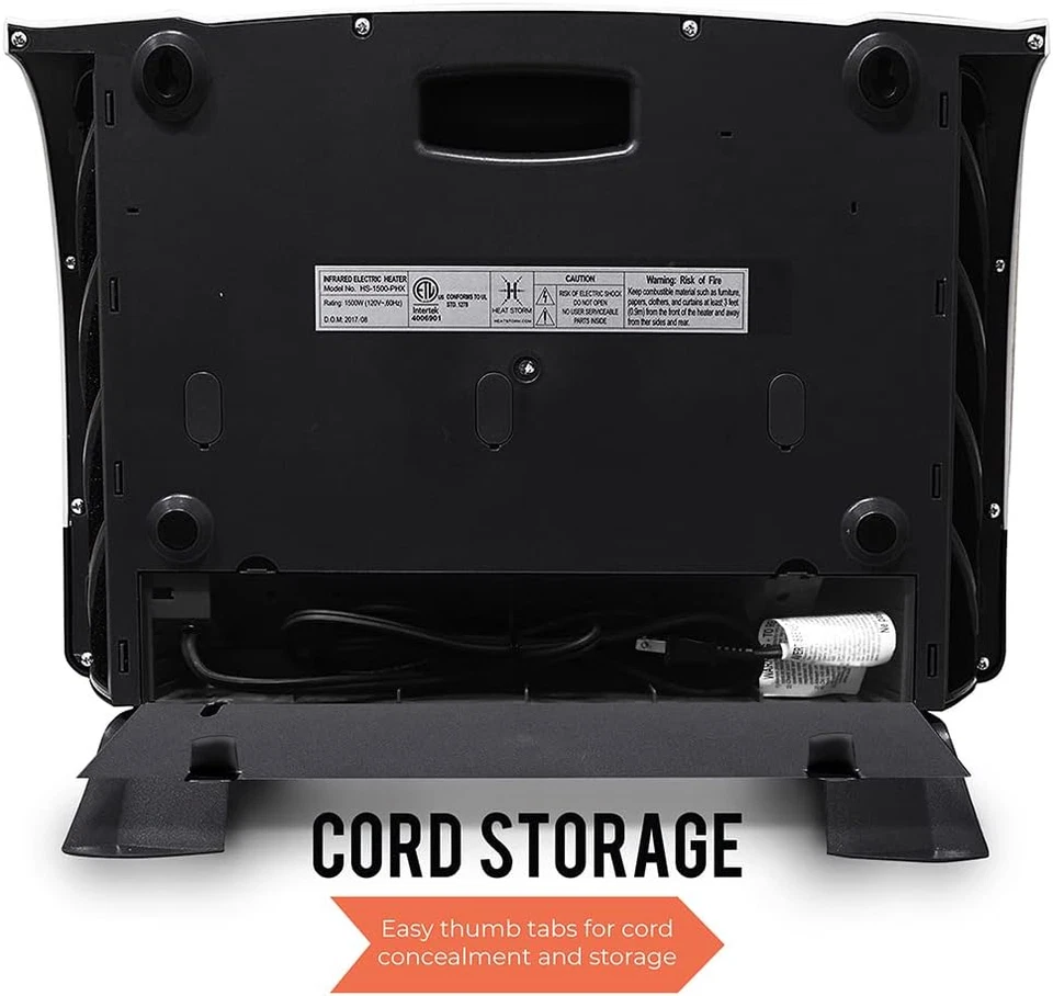 Phoenix Calentador de Espacio Infrarrojo con Control Remoto, 750-1500W Foto 4 de 4