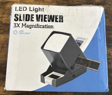 35mm Slide & Film Negative Viewer, 3X Magnification, LED Lighted USB & Battery