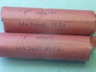 2 ROLLS (100) LINCOLN CENTS DATED BEFORE 1935. ALL "P" MINT A/C