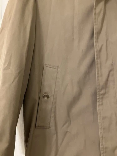 Vintage London Fog Maincoat Trench Coat Beige Men’s 40R Zip Lining image 3