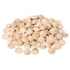 Wooden hole caps, 100 pcs 18x10mm screw button caps
