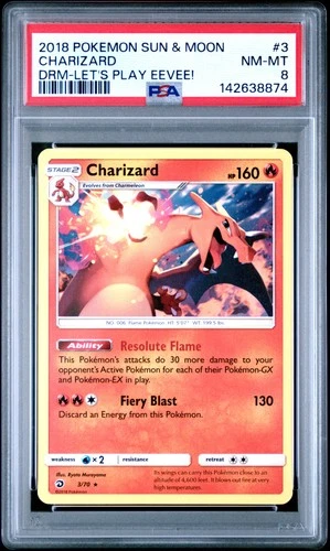 2018 POKEMON SUN & MOON DRAGON MAJESTY LET'S PLAY EEVEE! #3 CHARIZARD PSA 8