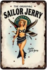Pinup Girl Vintage Tattoo Metal Tin Sign Wall Art Decor 8 X 12 in