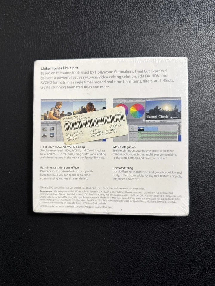 Apple Software Final Cut Express 4 Academic New in Box See Pictures - Image 2 of 4