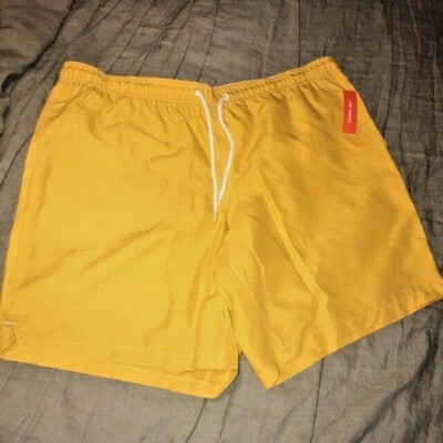 NWT Joe Fresh Active Men's Swim Trunks Board Shorts Yellow Size XL Mesh  Lined