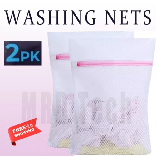Mesh Laundry Bag with Zipper Mesh Wash Bag for Bra Socks Lingerie Clothes 2 Size