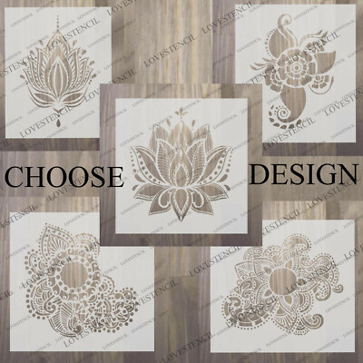 Henna Stencils Choose Design Craft Fabric Glass Furniture Wall Art Ebay