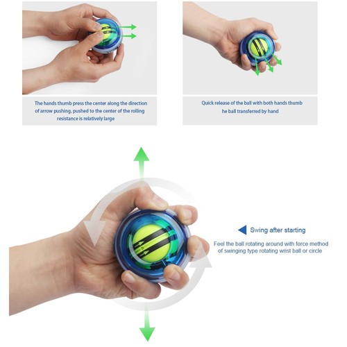 Power Wrist Ball AUTO Start Wrist Exercises Force Ball Gyroscope Ball with LE... - Picture 4 of 7