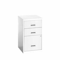 NEW Pierre Henry 3 Drawer White A4 Combi Office Lockable Filing Cabinet DURABLE