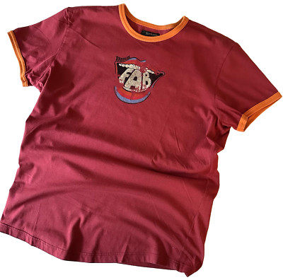 Energie Fab Men's/Unisex T-Shirt Burgundy with Glitter Made in Italy Size L