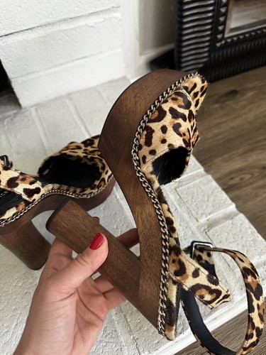 Alice + Olivia Faira Leopard Block Heels. Size 9. Retail- $650 - Picture 7 of 11