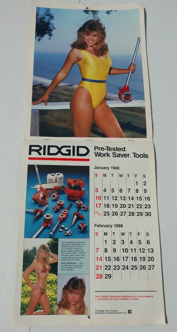 VINTAGE RIDGID TOOLS CALENDAR 1987-1988 ALLY WALKER TV STAR K0 | eBay