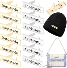 12 PCS Handmade Metal Labels Rectangle Alloy Tags for Clothes Jeans Shoes Bags R