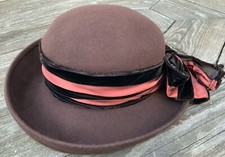 Dark Chocolate Brown Hat Wool/Felt By Toucan New York Vintage