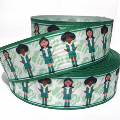 GROSGRAIN RIBBON 7/8'' & 1.5'' Girl Scouts G7S  Printed For Gifts - Hairbow - BULK