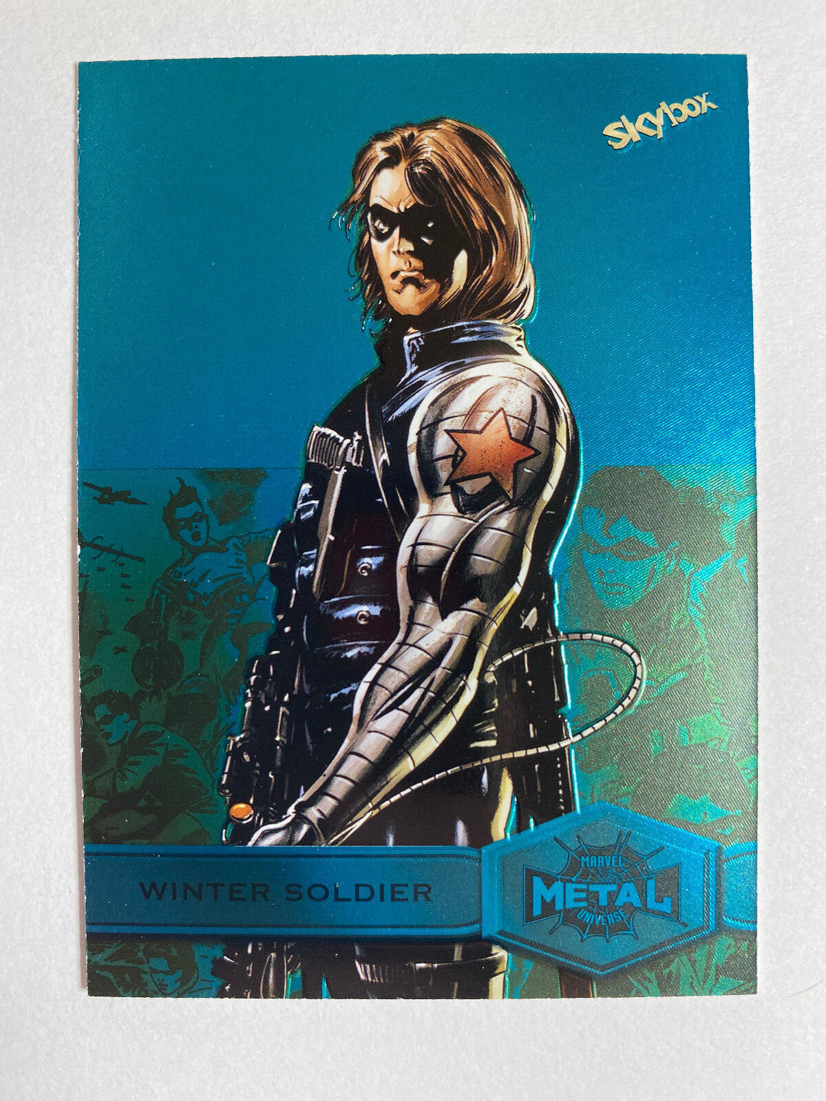 2021 Marvel Metal Universe Spider-Man Light FX Turquoise #199 Winter Soldier /50