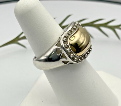 Peter Brams 925/14kt Yellow Gold Dome Ring Sz 7.5