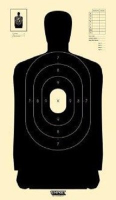 B34 Silhouette Targets - Black With White Center Targets, Pack of 50 | eBay
