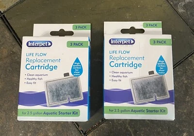 Interpet Life Flow Replacement Cartridge 2.5 Gallon Aquatic Starter Kit 3Pk x2❤️