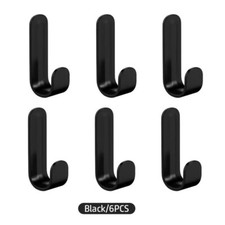 6x Self Adhesive Hooks White Plastic Strong Sticky Stick on Wall Door Hanging